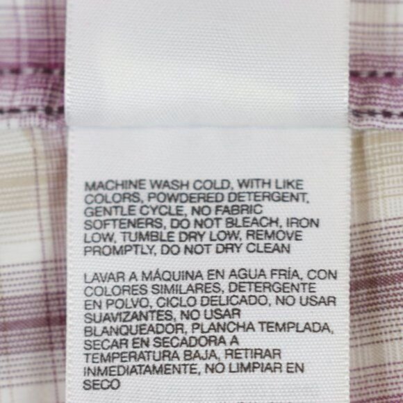 Marmot Women's Medium Purple & Tan Plaid Quick Dry Long Sleeve Button Up Shirt - Picture 9 of 9